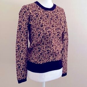 Tahari cheetah print knit sweater
